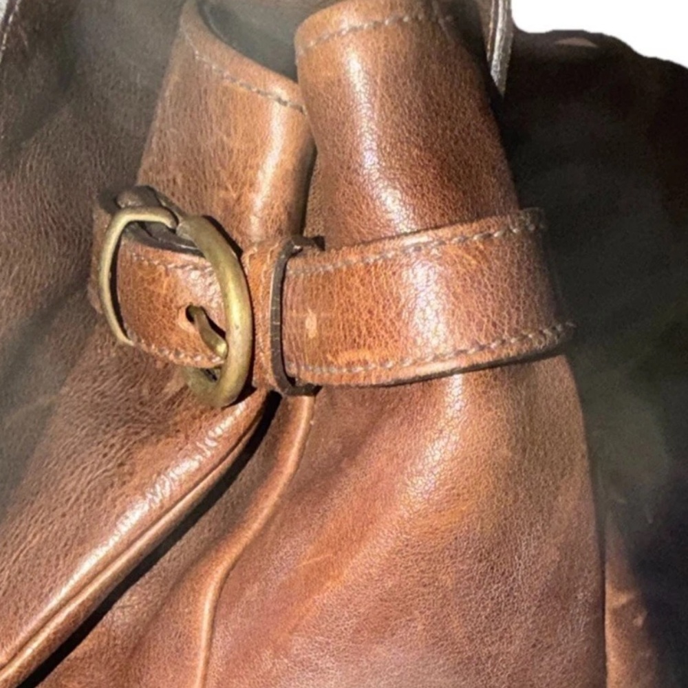IL BISONTE VINTAGE LEATHER BAG Natural Patina ITALY Brown FAST SHIPPING 3346-4 - Picture 15 of 16